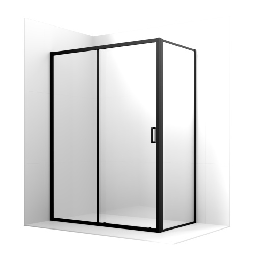 Душевой уголок Ambassador Forsa 17021221AB-120AB 150х120 стекло прозрачное профиль черный без поддона